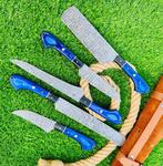 Gold Deer - 5 Piece professional knives set - Hammered Steel