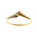 Bicolor gouden ring met diamant | 0,03 ct. (witgoud), Sieraden, Tassen en Uiterlijk, Ringen, Goud, 20 of groter, Met edelsteen