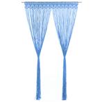 vidaXL Gordijn macramé 140x240 cm katoen blauw, Huis en Inrichting, Verzenden, Nieuw, Blauw