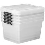 Opbergdoos/ opslagbox 60 ltr - Kunststof - 4-delig - Incl. d, Tuin en Terras, Verzenden, Nieuw