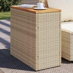 vidaXL Tuinbijzettafel met houten blad 58x27,5x55 cm poly, Verzenden, Nieuw