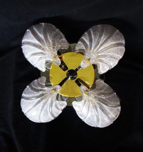 Plafondlamp - Glas, Kristal, Messing, Antiek en Kunst, Curiosa en Brocante