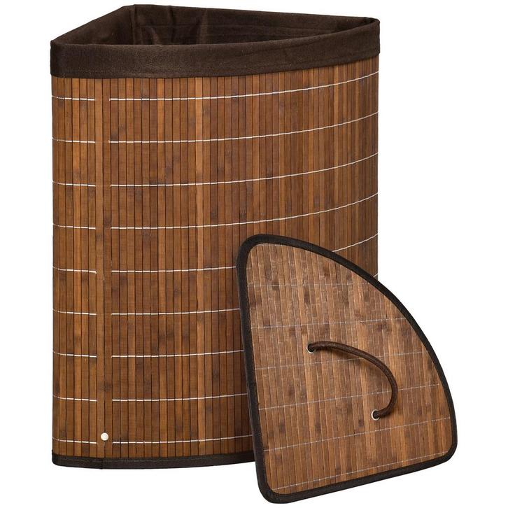 Wasmand - Bamboe Company - 55L capaciteit – Deksel - Bruin, Huis en Inrichting, Badkamer | Badtextiel en Accessoires, Nieuw, Ophalen of Verzenden