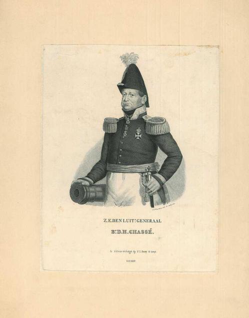 Portrait of David Hendrik, Baron Chasse, Antiek en Kunst, Kunst | Etsen en Gravures