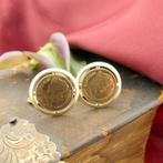 Gouden manchetknopen met 5 gulden munt Koningin Wilhelmin..., Goud, Ophalen of Verzenden