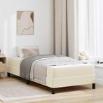 vidaXL Bedframe met matras Crème 80 x 200 cm Stof, Verzenden, Nieuw, Crème, Stof