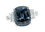 Ring - 14 karaat Witgoud, Gray (Birma) - 9.49ct. tw. Spinel, Nieuw