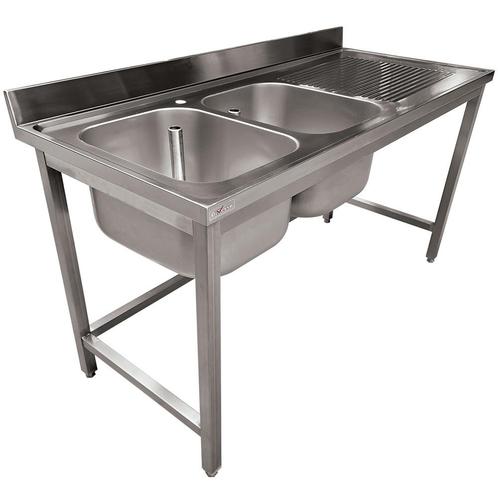 Spoeltafel | RVS | 2 Spoelbakken Links | Afdruipvlak | Achte, Zakelijke goederen, Horeca | Keukenapparatuur, Nieuw in verpakking