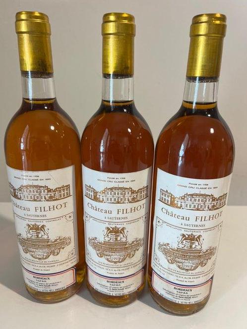 1991 Château Filhot à Sauternes - Bordeaux, Sauternes Grand, Verzamelen, Wijnen