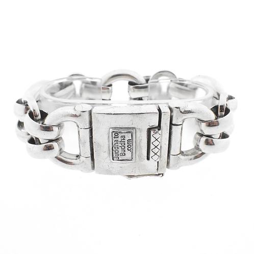 Zilveren Buddha to Buddha armband | 19 cm, Sieraden, Tassen en Uiterlijk, Armbanden, Zilver, Gebruikt, Zilver, Verzenden