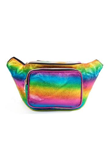 Grote Regenboog Heuptas Breed Voorvakje Fanny Pack Twee Vakk beschikbaar voor biedingen