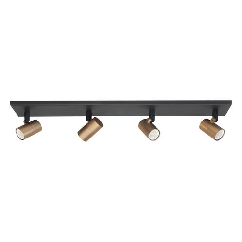 Opbouwspot Piccolo Zwart|Messing Metaal Langwerpig|Rond GU10, Huis en Inrichting, Lampen | Spots, Ophalen of Verzenden