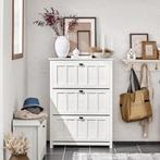 2dekans | Sobuy schoenenkast - Vintage Wit - -, Huis en Inrichting, Ophalen of Verzenden, Zo goed als nieuw