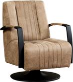 Leren industriële draaifauteuil - Echt leer, Industrieel, Co, Nieuw, Ophalen of Verzenden, Modern, 50 tot 75 cm