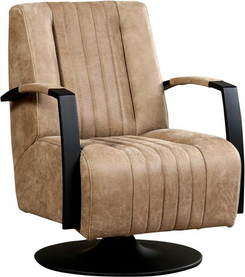Leren industriële draaifauteuil - Echt leer, Industrieel, Co, Huis en Inrichting, Fauteuils, 50 tot 75 cm, 75 tot 100 cm, Nieuw