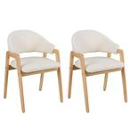 Eetkamerstoelen - Set van 2 - Met armleuning - Wit - COSTWAY, Verzenden, Zo goed als nieuw