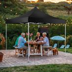 Opvouwbaar tuinpaviljoen 3x3m met 4 zijdelen - zwart, Tuin en Terras, Partytenten, Verzenden, Nieuw