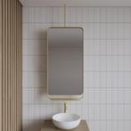 Spiegel Gliss Astra 100x50 Cm Goud Met Planchet en, Ophalen of Verzenden, Nieuw, Bad