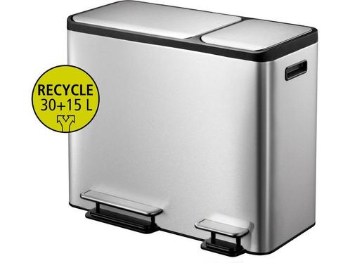 EKO - EcoCasa Recycler pedaalemmer 30+15 liter - Stainless, Huis en Inrichting, Woonaccessoires | Overige, Zo goed als nieuw, Verzenden