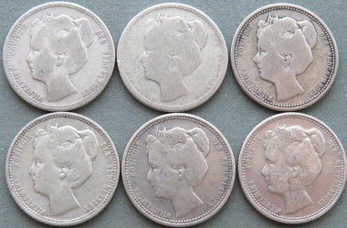 Nederland. Wilhelmina. 25 Cent 1901 t/m 1906(6 stuks), Postzegels en Munten, Munten | Nederland