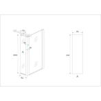 Wiesbaden Zijpaneel 350x2000mm met Hoekprofiel voor, Doe-het-zelf en Verbouw, Ophalen of Verzenden, Nieuw, Glas