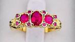 Zonder Minimumprijs - Ring - 9 kt. Geel goud, Zilver Robijn, Sieraden, Tassen en Uiterlijk, Ringen, Nieuw