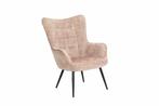 Moderne fauteuil SCANDINAVIA champagne fluweel zwart metalen, Huis en Inrichting, Fauteuils, Ophalen of Verzenden, Nieuw