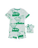 HEMA Kinder shortama auto + poppenpyjama lichtblauw van sale, Verzenden, Nieuw