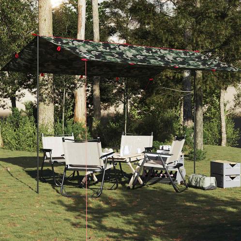 vidaXL Kampeerluifel waterdicht 406x306 cm camouflage, Caravans en Kamperen, Tenten, Nieuw, tot en met 2, Verzenden