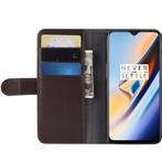 ProGuard OnePlus 6T Wallet Hoesje Echt Leder Bruin, Verzenden, Nieuw, Hoesje of Tasje