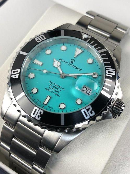 Revue Thommen - Diver Automatic Submariner Turquoise -, Sieraden, Tassen en Uiterlijk, Horloges | Heren