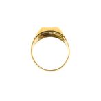 Gouden heren zegelring met zirconia (unisex ring, tricolor), Sieraden, Tassen en Uiterlijk, Ringen, Gebruikt, Overige kleuren