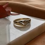 Bicolor gouden ring met diamant | 0,15 ct. (witgoud), Sieraden, Tassen en Uiterlijk, Ringen, 18 tot 19, Gebruikt, Overige kleuren