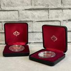 Canada. Elizabeth II. Lot: 2 x Silver Canada Dollar – Proof, Postzegels en Munten