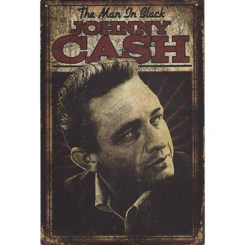 Concert Bord - Johnny Cash The Man In Black, Verzamelen, Muziek, Artiesten en Beroemdheden, Poster, Artwork of Schilderij, Nieuw