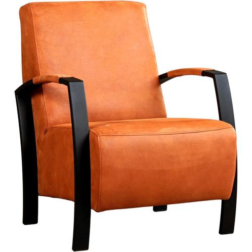 Leren fauteuil Glory - Kenia Rost (oranje), Huis en Inrichting, Fauteuils, 50 tot 75 cm, 75 tot 100 cm, Nieuw, Leer, Ophalen of Verzenden