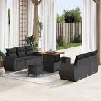 vidaXL Tuin Sofa Set 9 pcs Zwart poly rattan, Verzenden, Nieuw