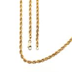 Gouden gedraaide schakel ketting | 48,5 cm, Sieraden, Tassen en Uiterlijk, Kettingen, Ophalen of Verzenden, Gebruikt, Overige kleuren