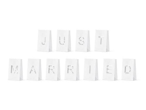 Candle Bags Bruiloft Just Married 19cm 11st, Hobby en Vrije tijd, Feestartikelen, Nieuw, Verzenden