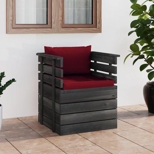 vidaXL Tuinfauteuil met kussens pallet grenenhout, Tuin en Terras, Tuinsets en Loungesets, Nieuw, Verzenden