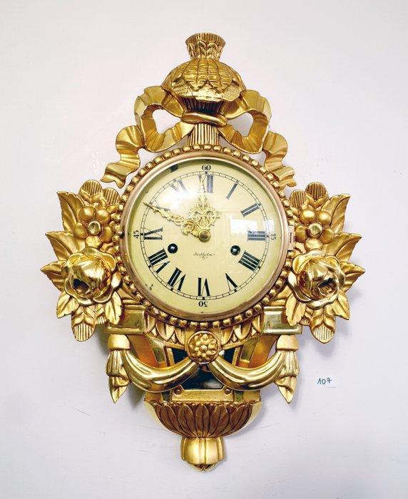 Cartel klok - Hout, Messing - 1940-1950, Antiek en Kunst, Antiek | Klokken