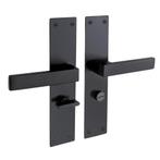 Deurklink Nova zwart met schild en WC-slot - deurbeslag v..., Ophalen of Verzenden, Nieuw, IJzer, Klink of Kruk