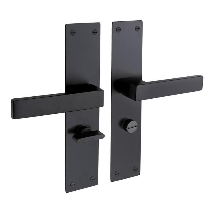 Deurklink Nova zwart met schild en WC-slot - deurbeslag v..., Doe-het-zelf en Verbouw, Hang- en Sluitwerk, Klink of Kruk, Nieuw