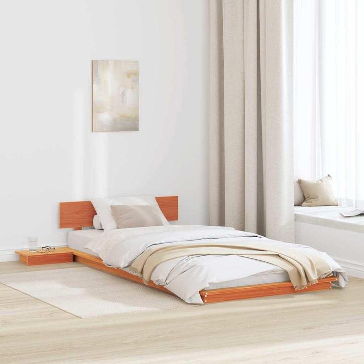 vidaXL Bedframe Bruin 75 x 190 cm Hout, Huis en Inrichting, Slaapkamer | Bedden, Bruin, Nieuw, Hout, Verzenden