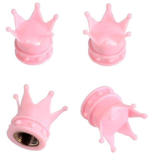 TT-products Ventieldoppen Pink Crown 4 stuks roze, Auto diversen, Auto-accessoires, Ophalen of Verzenden