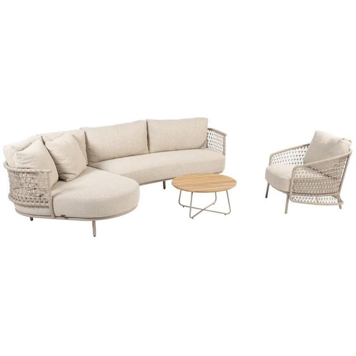 Sardinia chaise longue loungeset 4 delig aluminum latte 4, Tuin en Terras, Tuinsets en Loungesets, Nieuw, Ophalen of Verzenden