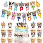 10-delige poezen party set Happy Birthday Cats, Dieren en Toebehoren, Katten-accessoires, Verzenden, Nieuw