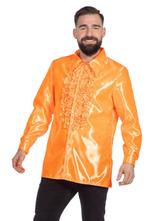 Disco Blouse Ruches Oranje, Kleding | Heren, Verzenden, Nieuw