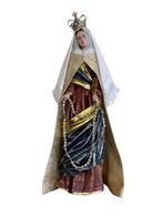 Figuur - Madonna with silver crown - 65 cm - Zijde, Zilver,, Antiek en Kunst