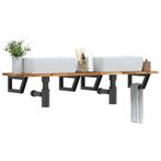 vidaXL Badkamer wandschap staal en massief acaciahout, Verzenden, Nieuw